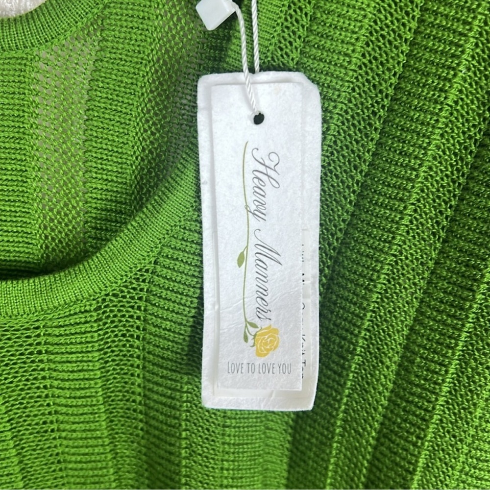 HEAVY MANNERS 'Money Green' Little Miss Cozy Knit Top - Picture 7 of 11